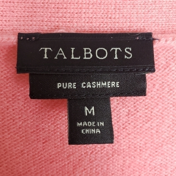 Talbots Pure Cashmere V-Neck Sweater Coral Size M - Picture 4 of 5